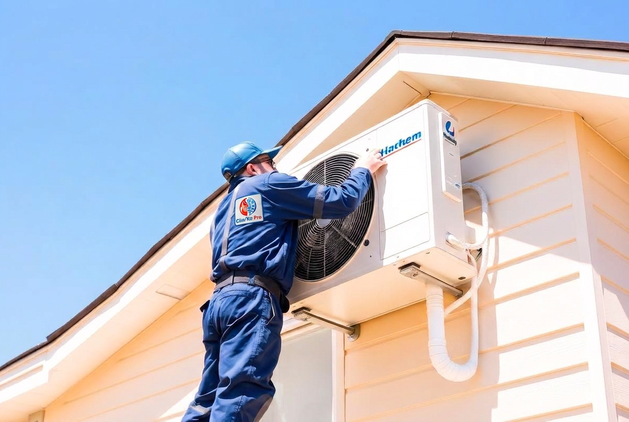 Technicien ClimAir Pro en pleine installation